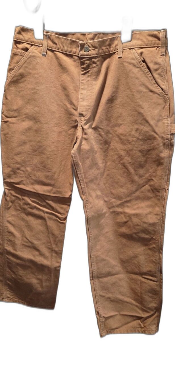 Carhartt Men Sz 38x30 B11 BRN Brown Loose Fit Washed Duck Carpenter Work Pants